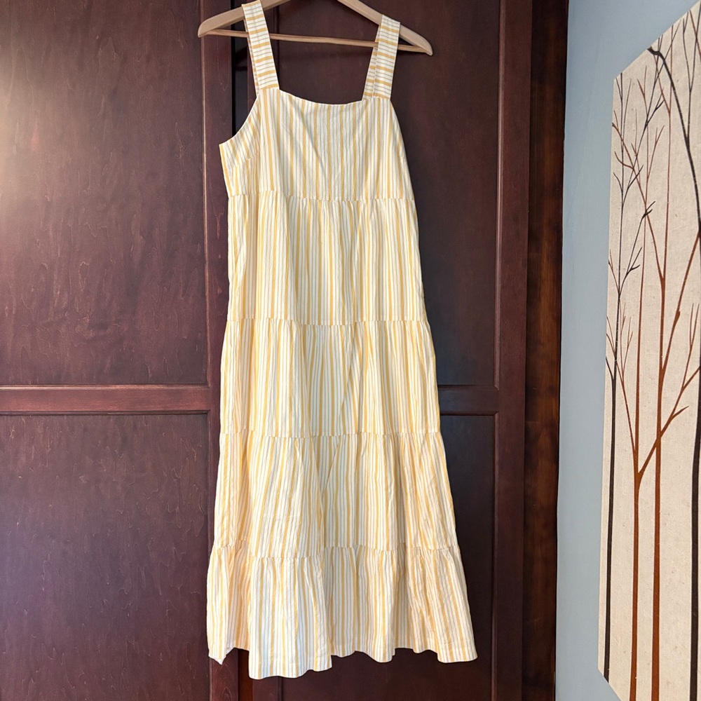 Madewell Tiered Tank Striped Midi Dress - Picture 2 of 5